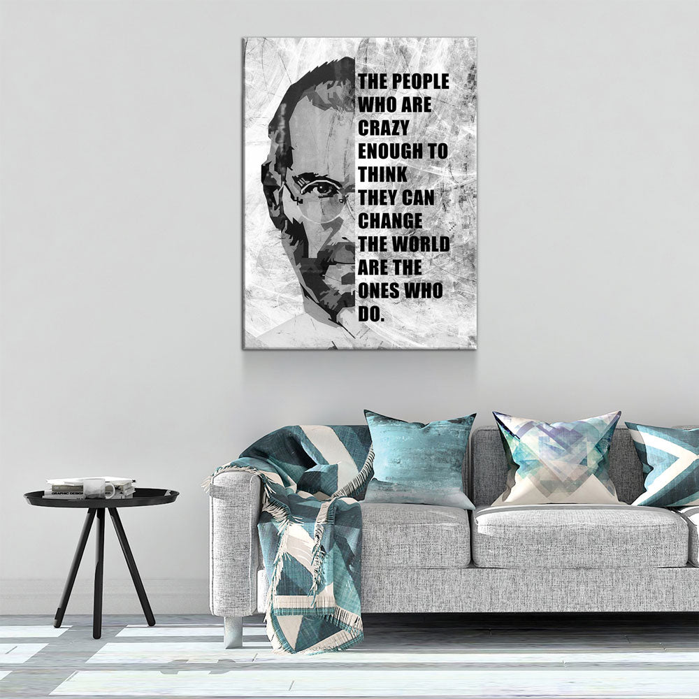 The People Who Are Crazy Enough Canvas Wall Art - Steve Jobs Quote - Royal Crown Pro