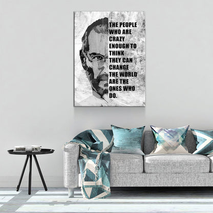 The People Who Are Crazy Enough Canvas Wall Art - Steve Jobs Quote - Royal Crown Pro