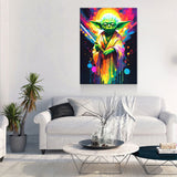 Yoda One Canvas Wall Art, Abstract Yoda - Royal Crown Pro