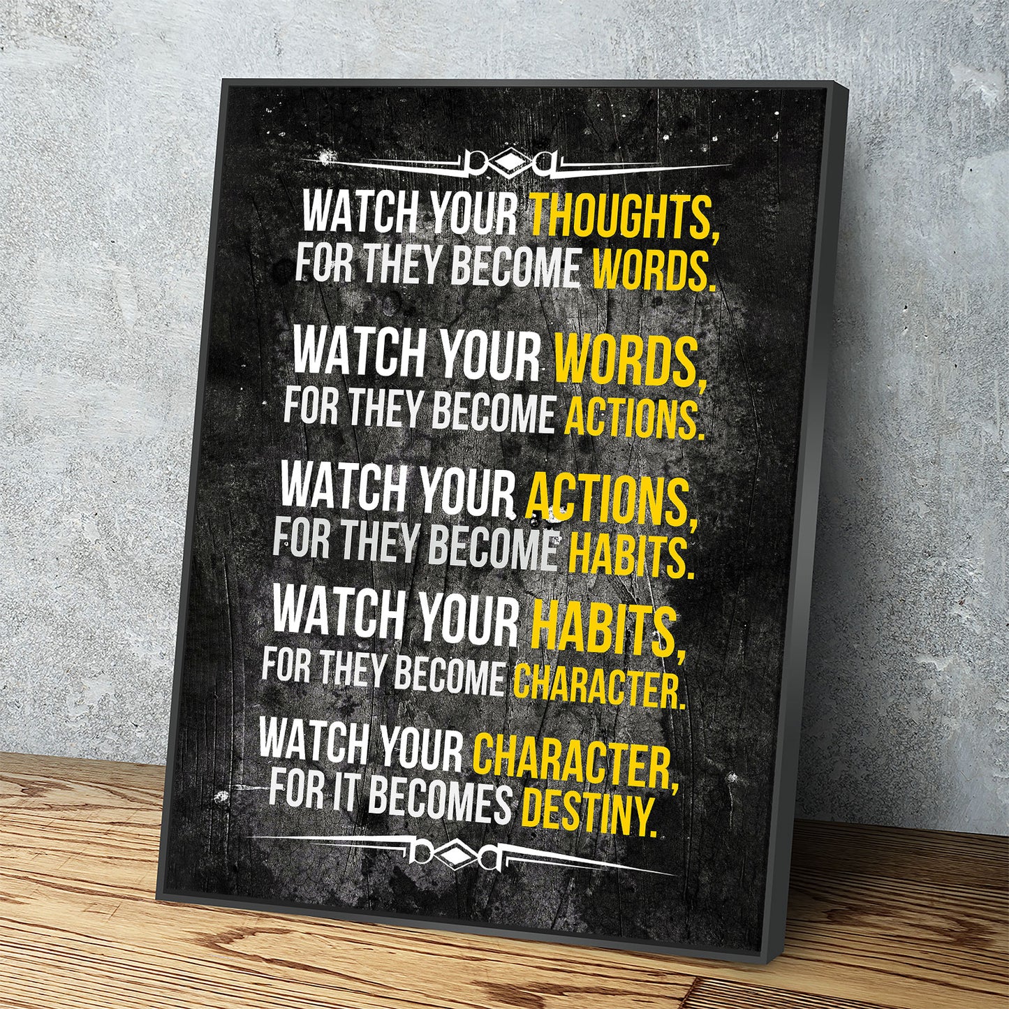 Watch Your Thoughts For They Become Words Motivational Canvas Wall Art - Royal Crown Pro