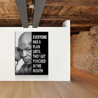 Everyone Has a Plan Until They Get Punched in the Mouth Canvas Wall Art, Mike Tyson Quote, Motivational Quote, Inspirational, Office Decor - Royal Crown Pro