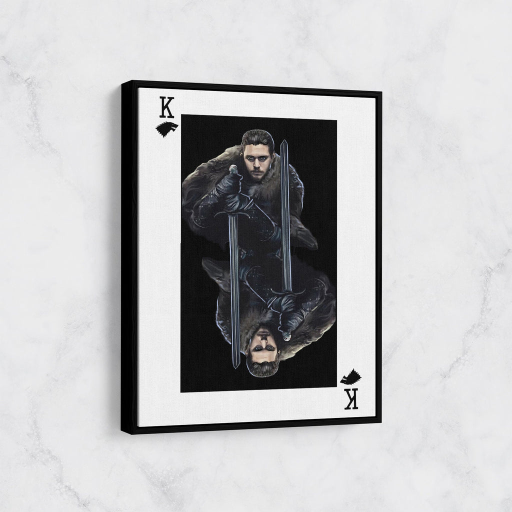 Jon Snow King Card Canvas Wall Art, GOT, Aegon Targaryen, GOT Decor - Royal Crown Pro