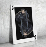 Jon Snow King Card Canvas Wall Art, GOT, Aegon Targaryen, GOT Decor - Royal Crown Pro