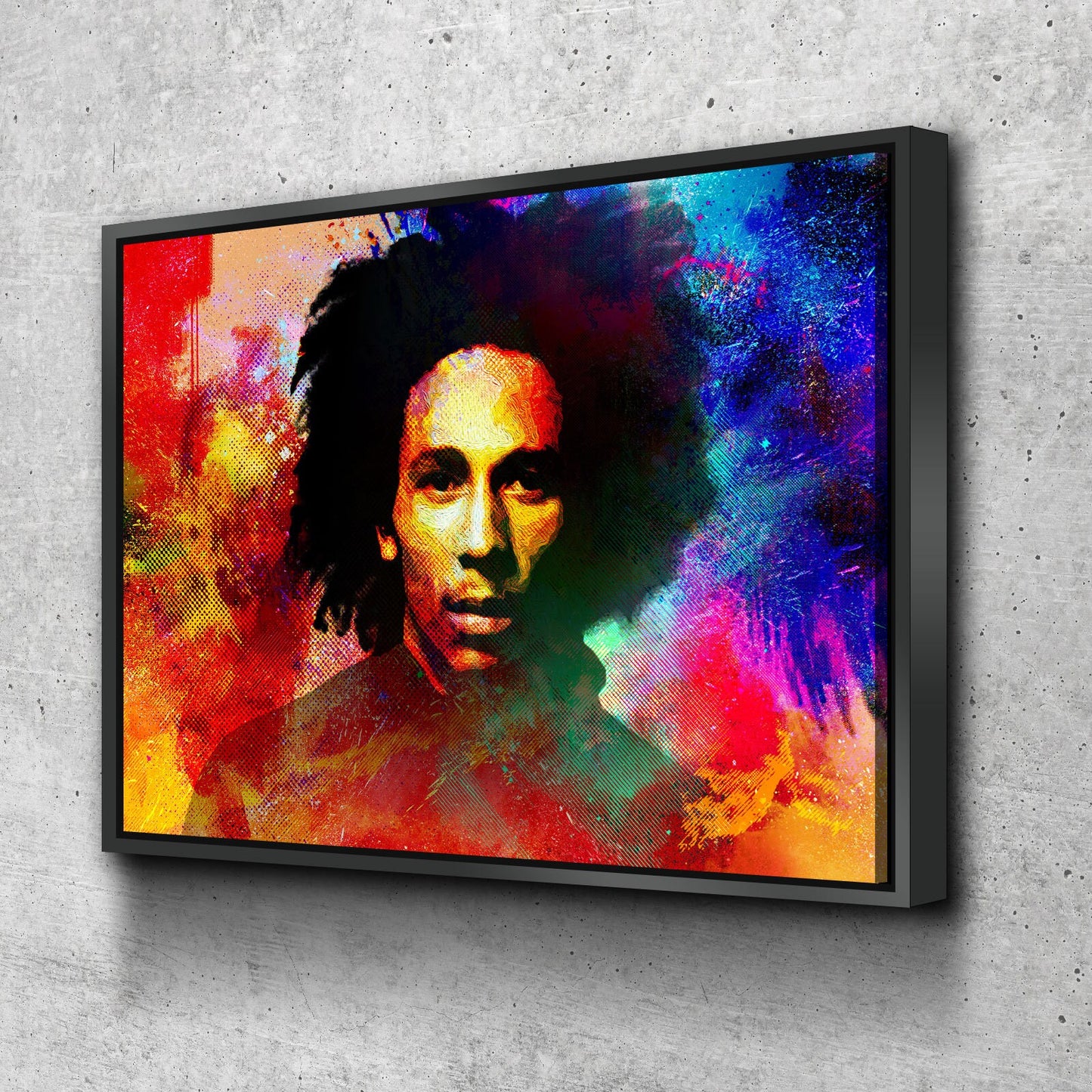 Bob Marley Abstract Canvas Wall Art - Royal Crown Pro