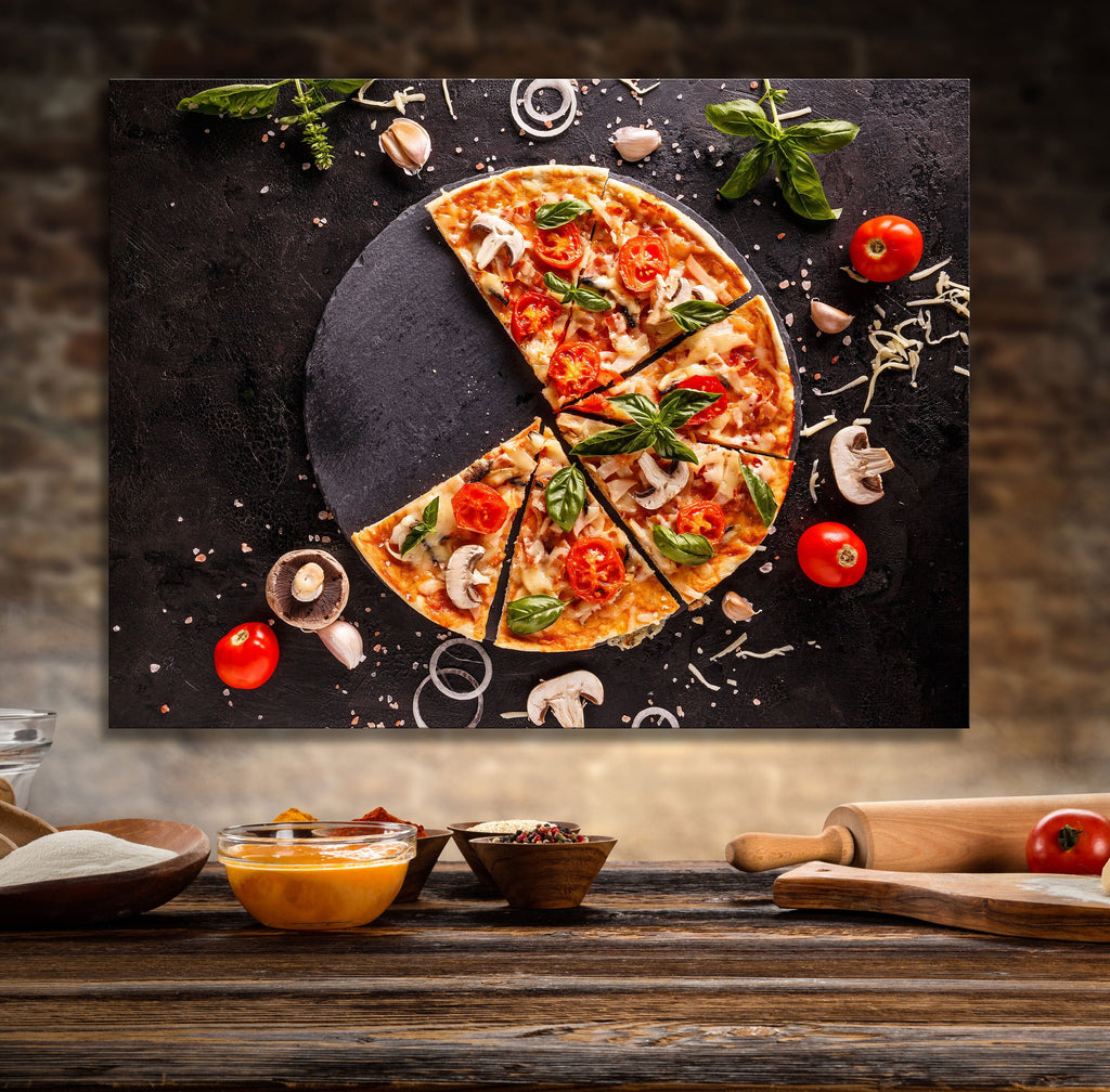 Pizza Canvas Wall Art, Pizza Place Decor, Restaurant Decor, Housewarming gift, Dining Room Art, Kitchen Art, Italian Pizza, Pizzeria Art - Royal Crown Pro