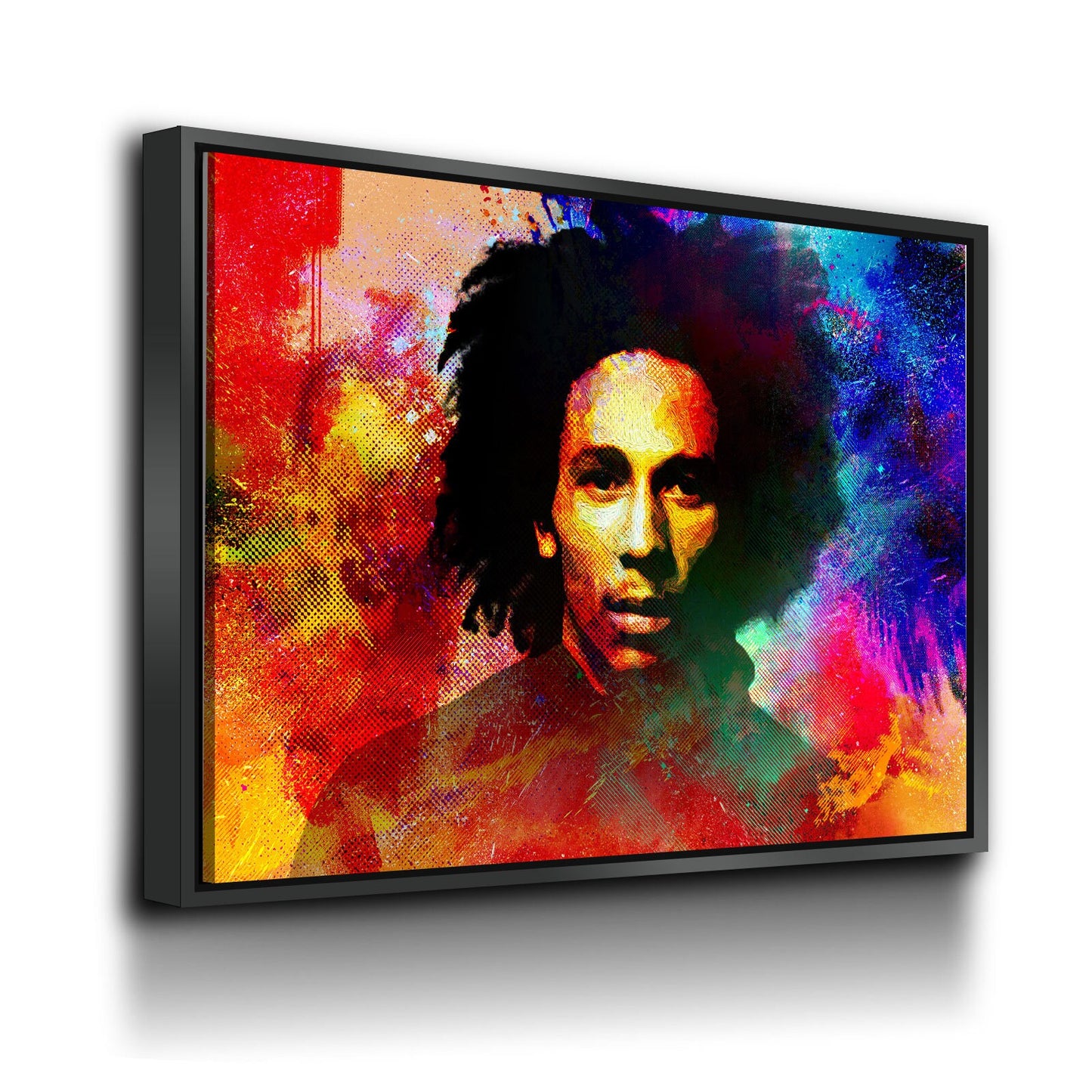 Bob Marley Abstract Canvas Wall Art - Royal Crown Pro