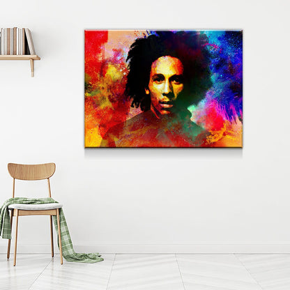 Bob Marley Abstract Canvas Wall Art - Royal Crown Pro