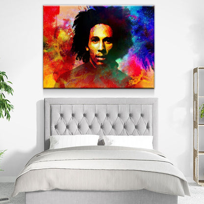 Bob Marley Abstract Canvas Wall Art - Royal Crown Pro