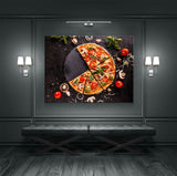 Pizza Canvas Wall Art, Pizza Place Decor, Restaurant Decor, Housewarming gift, Dining Room Art, Kitchen Art, Italian Pizza, Pizzeria Art - Royal Crown Pro