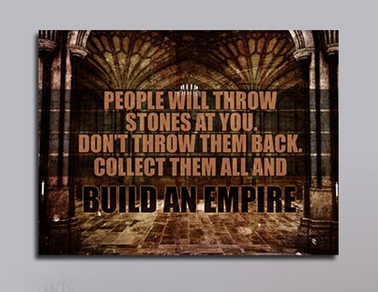 Build An Empire Motivational Canvas Wall Art, Office Decor, Motivational Wall Decor, Success Quotes - Royal Crown Pro