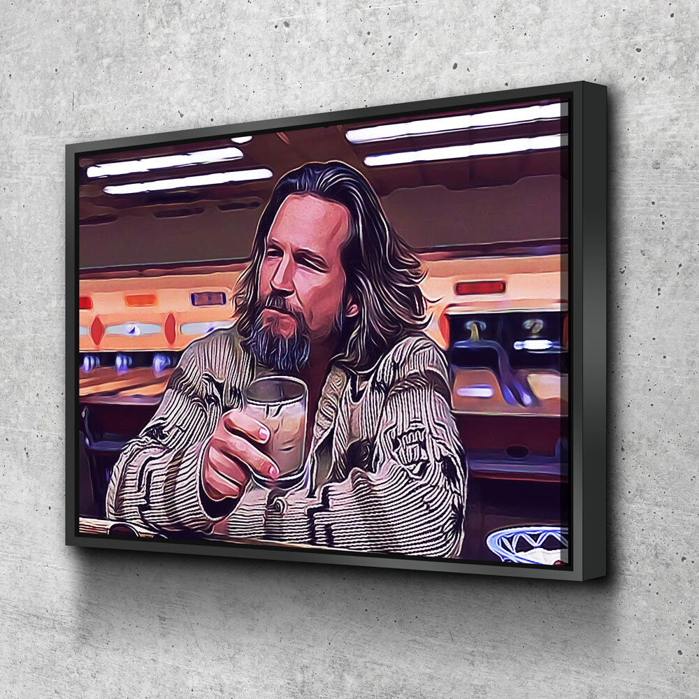 The Dude Canvas Wall Art, The Big Lebowski, The Dude Canvas Print, The Dude Lives On, Abstract Art, 1 Piece Wall Art Set - Royal Crown Pro