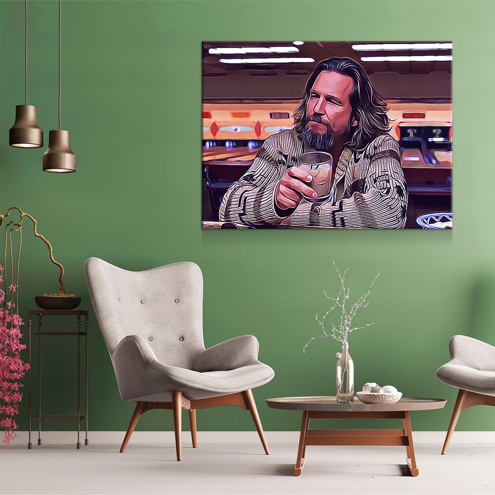 The Dude Canvas Wall Art, The Big Lebowski, The Dude Canvas Print, The Dude Lives On, Abstract Art, 1 Piece Wall Art Set - Royal Crown Pro