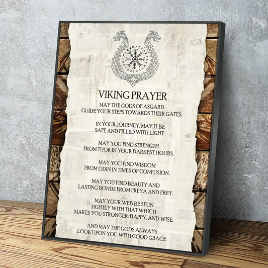 Viking Prayer Canvas Wall Art, Viking Warrior, Viking Decor, Nordic Wall Art, Nordic Quote, Strength From Thor - Royal Crown Pro