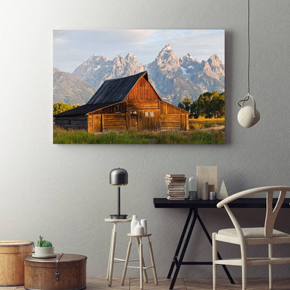 Old Barn Grand Teton Canvas Wall Art, Teton Barn Art, Mountain Decor, National Park, Barn Wall Art, Barn Decor, Old Barn Art, Moulton Barn - Royal Crown Pro