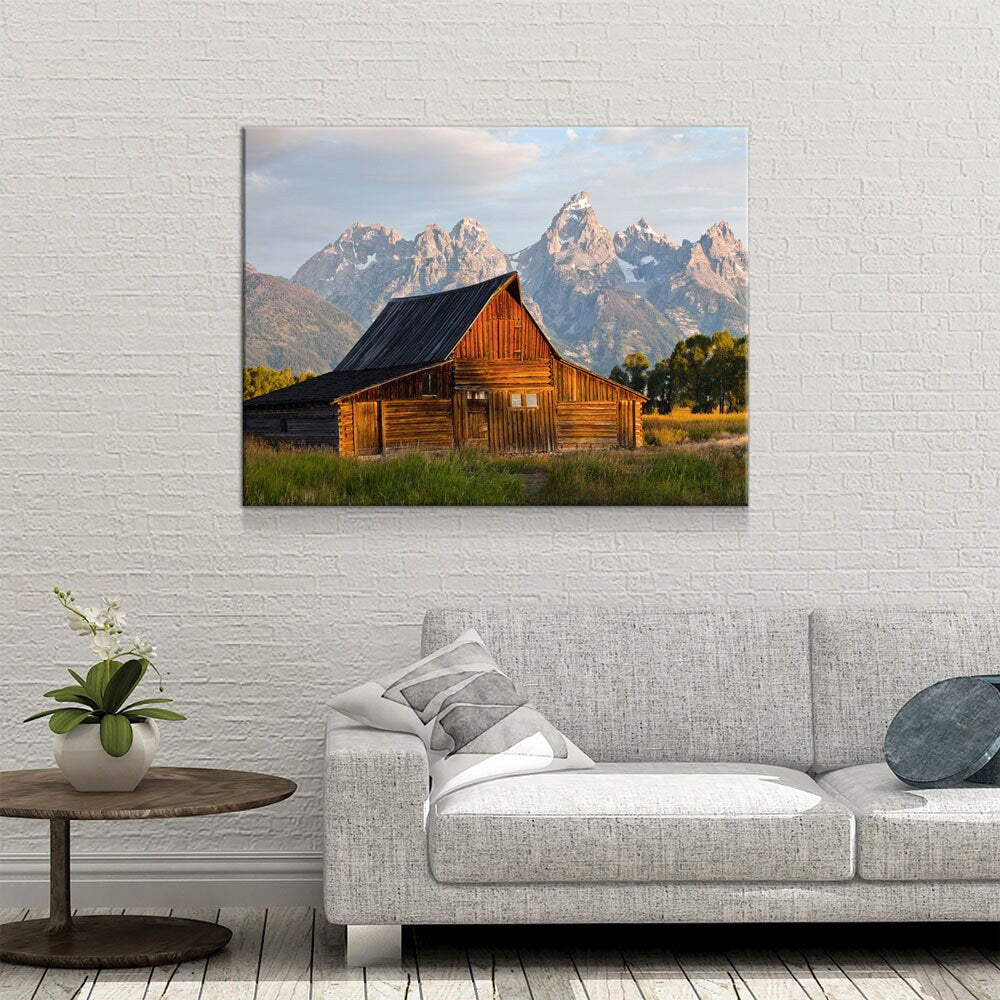 Old Barn Grand Teton Canvas Wall Art, Teton Barn Art, Mountain Decor, National Park, Barn Wall Art, Barn Decor, Old Barn Art, Moulton Barn - Royal Crown Pro