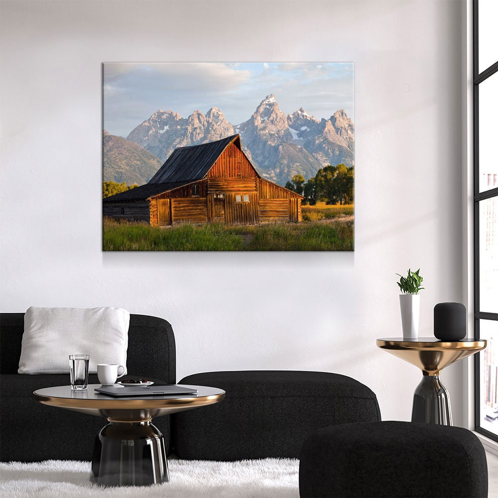 Old Barn Grand Teton Canvas Wall Art, Teton Barn Art, Mountain Decor, National Park, Barn Wall Art, Barn Decor, Old Barn Art, Moulton Barn - Royal Crown Pro