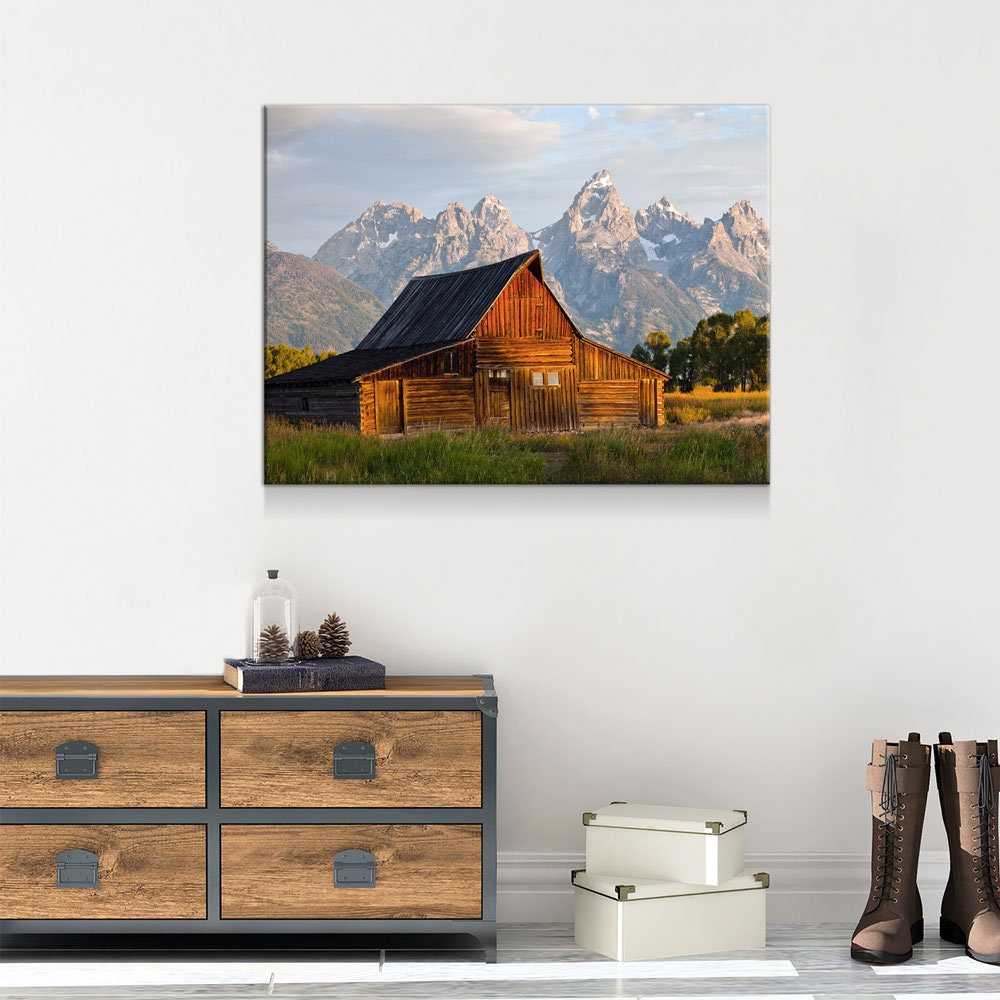 Old Barn Grand Teton Canvas Wall Art, Teton Barn Art, Mountain Decor, National Park, Barn Wall Art, Barn Decor, Old Barn Art, Moulton Barn - Royal Crown Pro