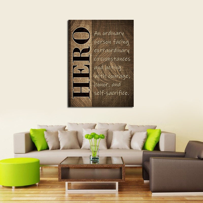 Hero Canvas Wall Art, Police, Hero- An Ordinary Person Facing Extraordinary Circumstances And Acting With Courage, Honor, And Self Sacrifice - Royal Crown Pro