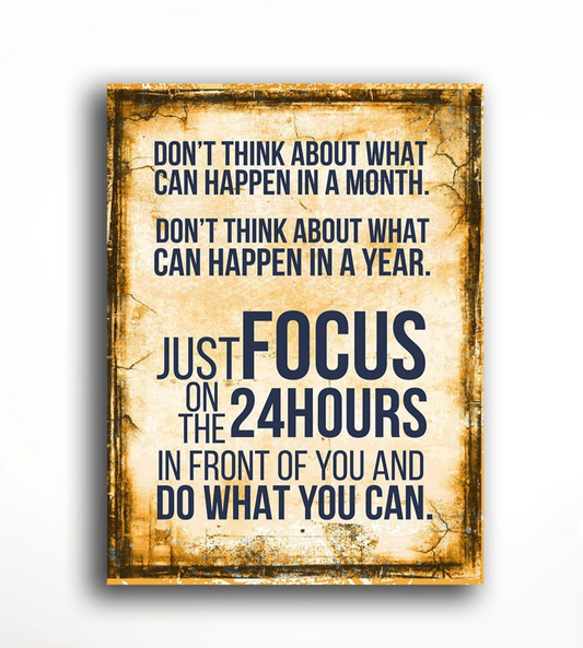 Just Focus Canvas Wall Art, Motivational Decor, Motivational Quotes, Inspirational Art, Success Wall Art, Office Decor - Royal Crown Pro