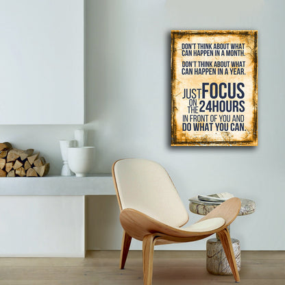 Just Focus Canvas Wall Art, Motivational Decor, Motivational Quotes, Inspirational Art, Success Wall Art, Office Decor - Royal Crown Pro