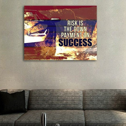 Risk Is The Down Payment For Success Canvas Wall Art, Motivational Wall Art, Motivational Decor, Office Decor, Inspirational Art - Royal Crown Pro