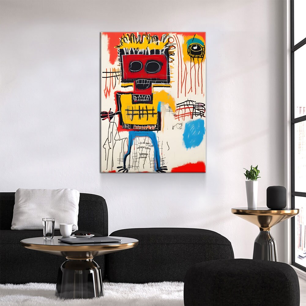 The Catch Canvas Wall Art, Contemporary Art, Neo-expressionism, Primitivism, Abstract Expressionist, Abstract Decor, Basquiat Inspired Art - Royal Crown Pro