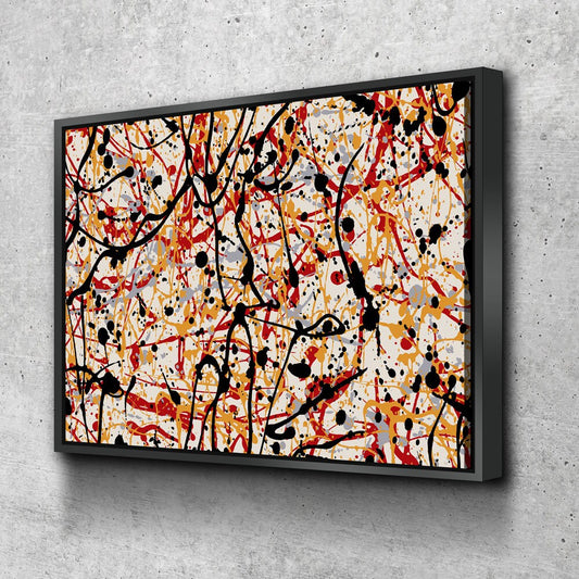 Abstract Paint Drip Canvas Wall Art, Jackson Pollock Style Art, Abstract Decor, Abstract Expressionism, Black Red Art - Royal Crown Pro