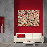 Abstract Paint Drip Canvas Wall Art, Jackson Pollock Style Art, Abstract Decor, Abstract Expressionism, Black Red Art