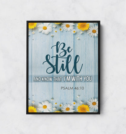 Be Still And Know That I'm With You Canvas Wall Art, Psalm 46:10, Religious Quote - Royal Crown Pro