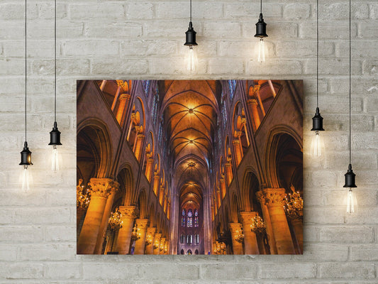 Notre Dame Cathedral Canvas Wall Art, Cathédrale Notre-Dame de Paris, Our Lady of Paris, Medieval Catholic Cathedral - Royal Crown Pro