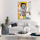 Busy Body Canvas Wall Art, Contemporary Art, Neo-expressionism, Primitivism, Abstract Expressionist, Abstract Decor, Basquiat Inspired Art - Royal Crown Pro