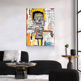 Busy Body Canvas Wall Art, Contemporary Art, Neo-expressionism, Primitivism, Abstract Expressionist, Abstract Decor, Basquiat Inspired Art - Royal Crown Pro