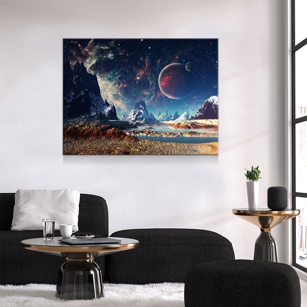 Alien Planet Canvas Wall Art, Mars, UFO Decor, Alien Decor, Extraterrestrial Art, Outer Space, ET, Sci-fi, Scifi, Sci fi, Aliens - Royal Crown Pro