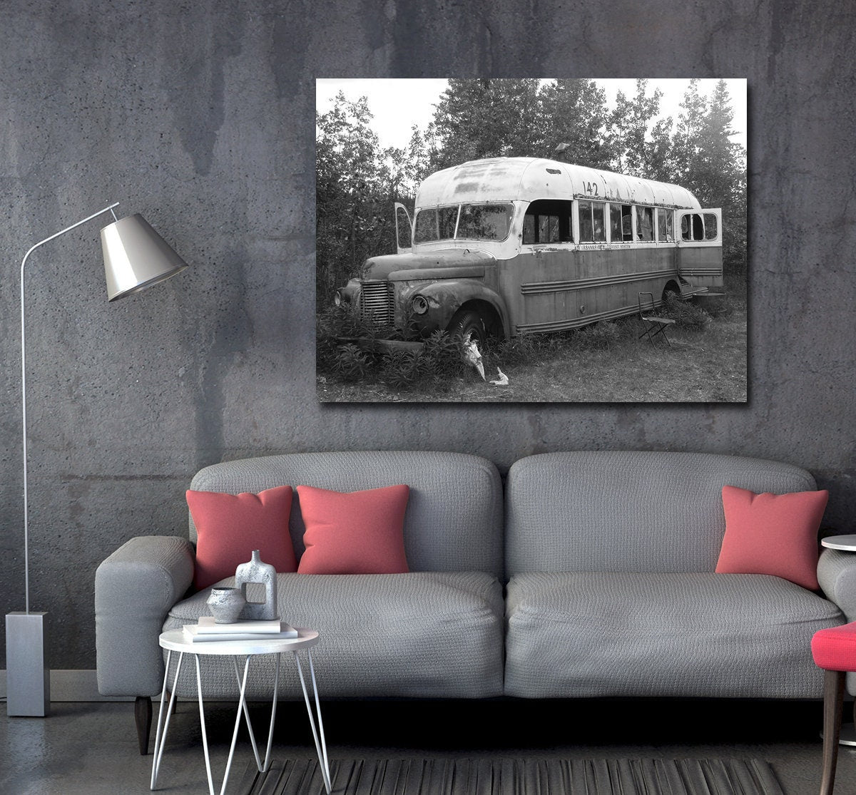 McCandless Bus Into The Wild Canvas Wall Art, Alaska, American Hiker Bus, Fairbanks City Transit System Bus 142, Stampede Trail - Royal Crown Pro