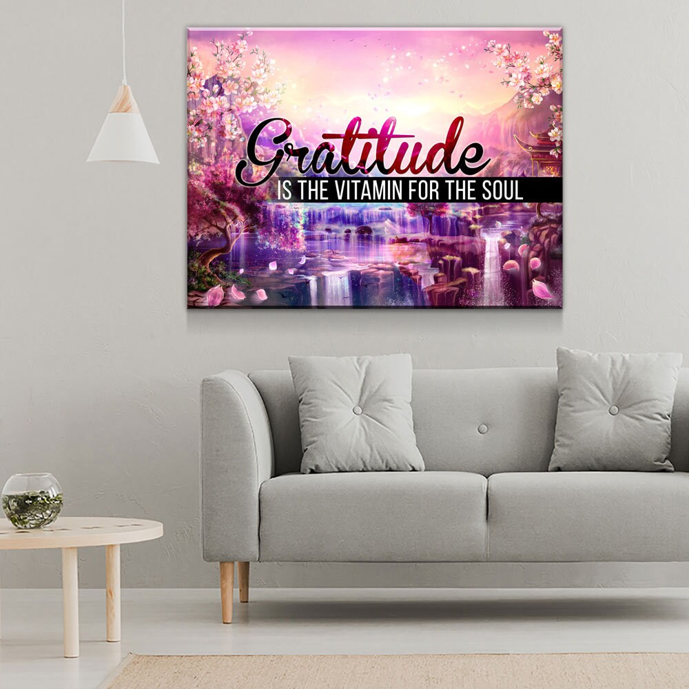 Gratitude Is The Vitamin For The Soul Canvas Wall Art, Inspirational Quotes, Gratitude Quotes, Motivational Quotes, Affirmations - Royal Crown Pro