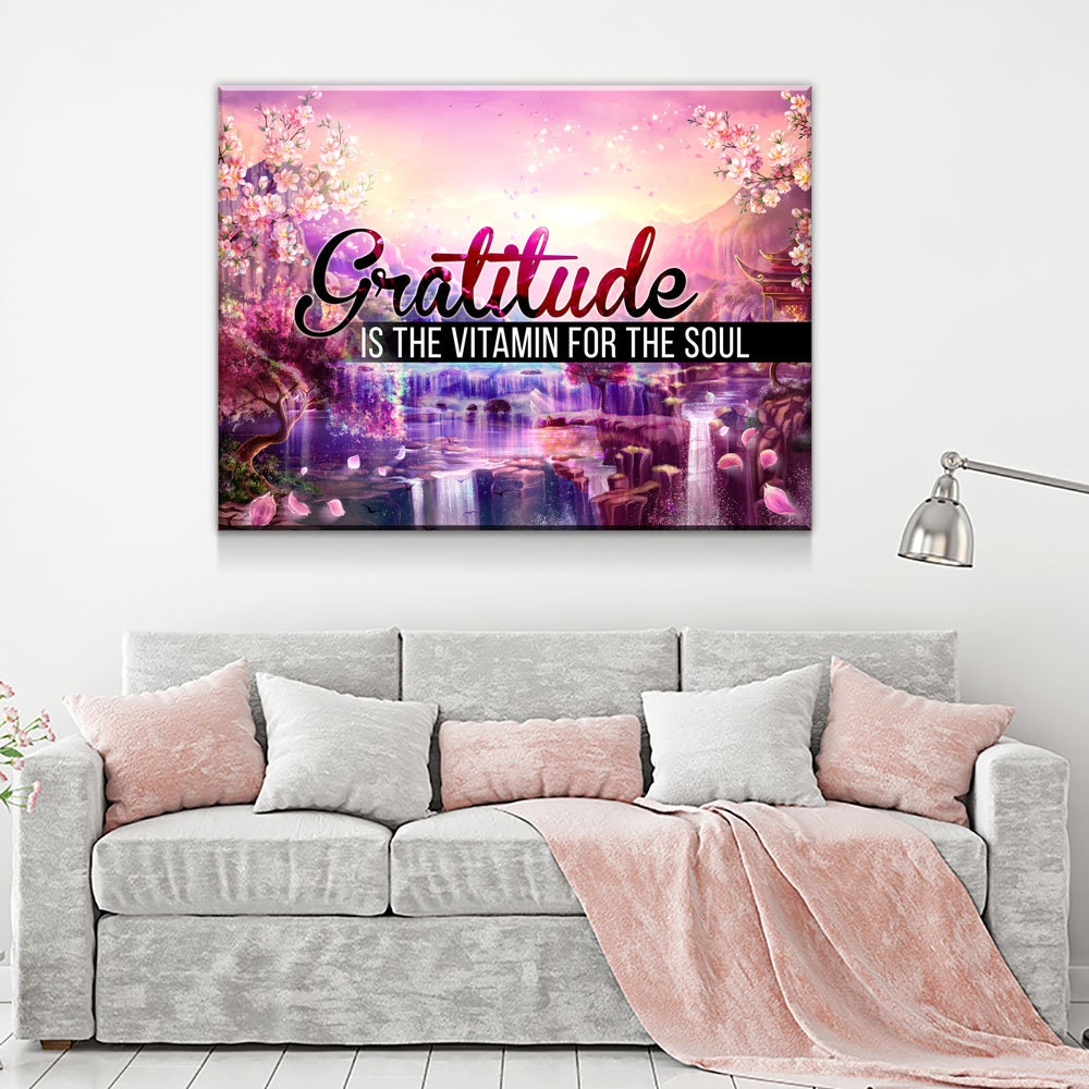 Gratitude Is The Vitamin For The Soul Canvas Wall Art, Inspirational Quotes, Gratitude Quotes, Motivational Quotes, Affirmations - Royal Crown Pro