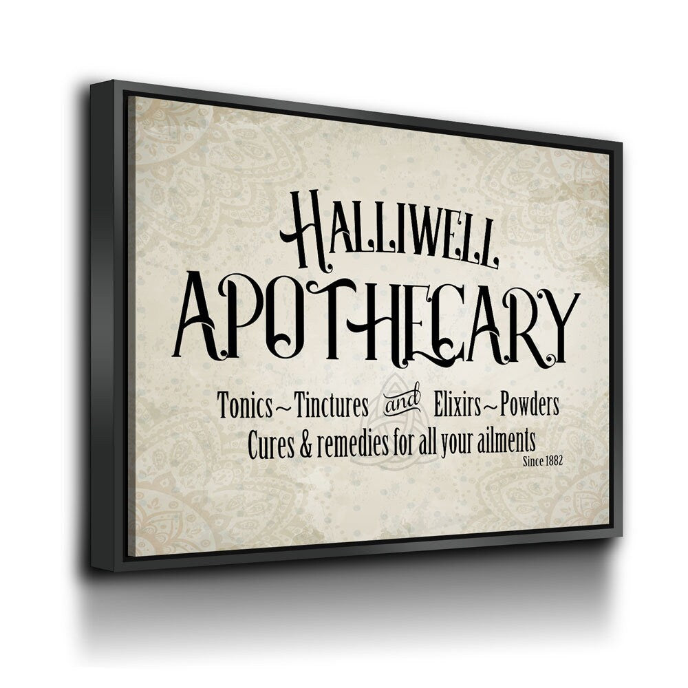 Halliwell Apothecary Canvas Wall Art, Tonics, Tinctures and Elixirs, Powders Since 1882, Charmed Decor - Royal Crown Pro