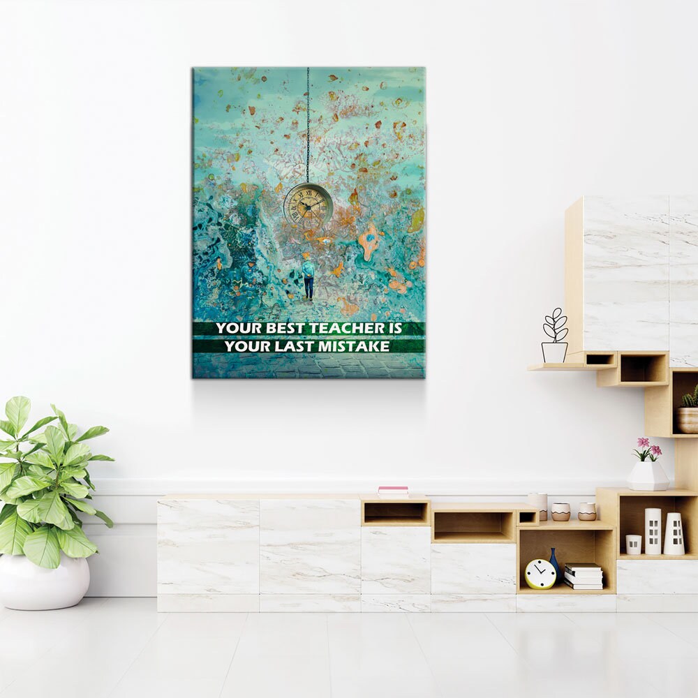 Your Best Teacher Is Your Last Mistake Canvas Wall Art, Motivational Wall Art, Inspirational Decor, Office Art, Home Office Decor - Royal Crown Pro