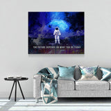 The Future Depends On What You Do Today Canvas Wall Art, Office Decor, Motivational Decor, Space Decor - Royal Crown Pro