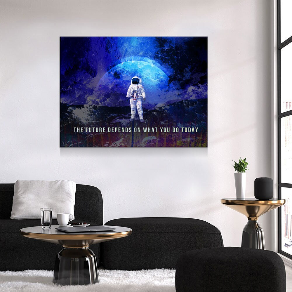 The Future Depends On What You Do Today Canvas Wall Art, Office Decor, Motivational Decor, Space Decor - Royal Crown Pro