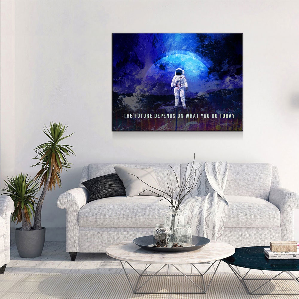 The Future Depends On What You Do Today Canvas Wall Art, Office Decor, Motivational Decor, Space Decor - Royal Crown Pro