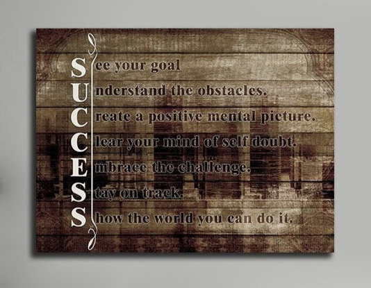 Success Motivational Canvas Wall Art, Office Decor, See Your Goal, Success Quotes, Success Decor, Motivational Wall Art - Royal Crown Pro