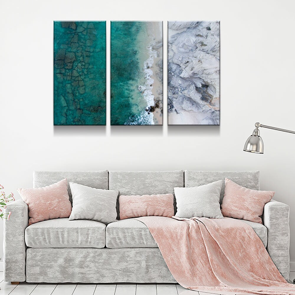 Modern Wall Art, Marble Wall Art, Aerial Beach View, Reef Wall Art, Modern Wall Decor, Extra Large Wall Art - Royal Crown Pro