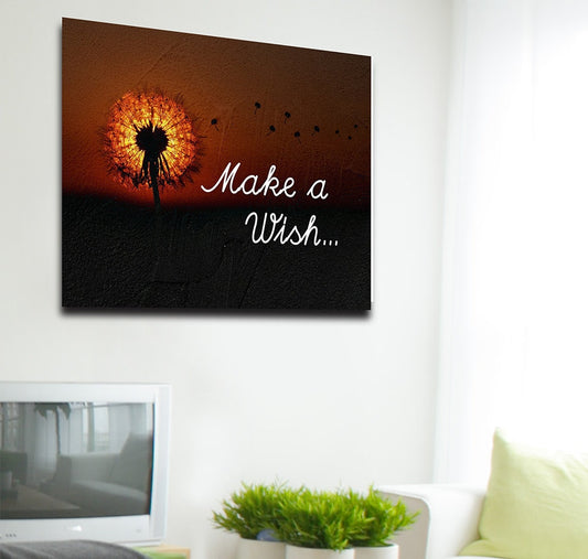 Make A Wish Dandelion Wish Canvas Wall Art, Home Decor, Bedroom Art, Dandelion Decor, Dandelion Art - Royal Crown Pro