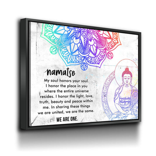 Namaste We Are One Canvas Wall Art, Yoga Decor, Inspirational Art, Massage Therapy Decor, Mind, Body Soul - Royal Crown Pro