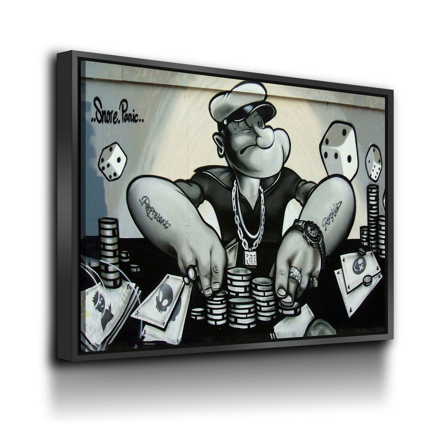 Popeye Gambling Wall Art, Popeye Abstract Art, Abstract Art, Popeye Graffiti Wall Art, Brighton, East Sussex, Poker Decor, Man Cave - Royal Crown Pro