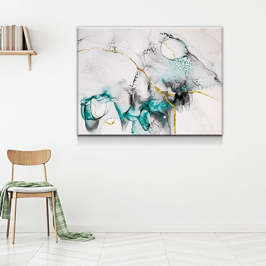 Contemporary Abstract Canvas Wall Art, Modern Art, Modern Wall Decor, Large Marble Art, Marble Canvas Print, Beautiful Abstract Art, Bright - Royal Crown Pro