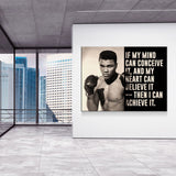 If My Mind Can Conceive It, Then I Can Achieve It Canvas Wall Art, Ali, Motivation Decor, Inspiration Decor, Muhammad Ali, Boxing Wall Art