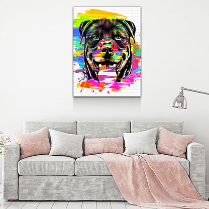 Rottweiler Wall Art, Abstract Rottweiler Canvas Wall Decor, Rottweiler Print - Royal Crown Pro