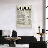 Bible Emergency Numbers Canvas Wall Art, Bible Decor, Bible Gift, Religious Gift, Scriptures, Church Gift, Secret Sister Gift - Royal Crown Pro